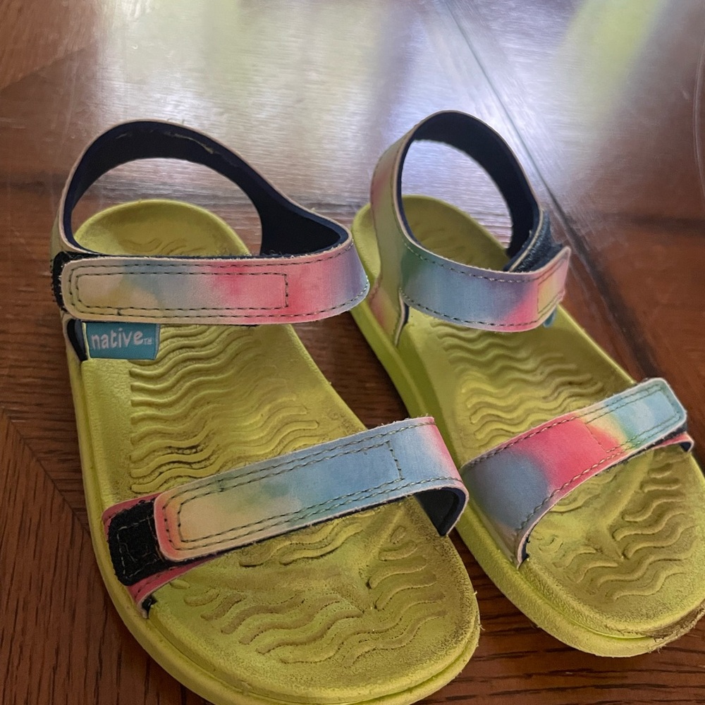 Native Yellow and Pink Sandals Sporty Design